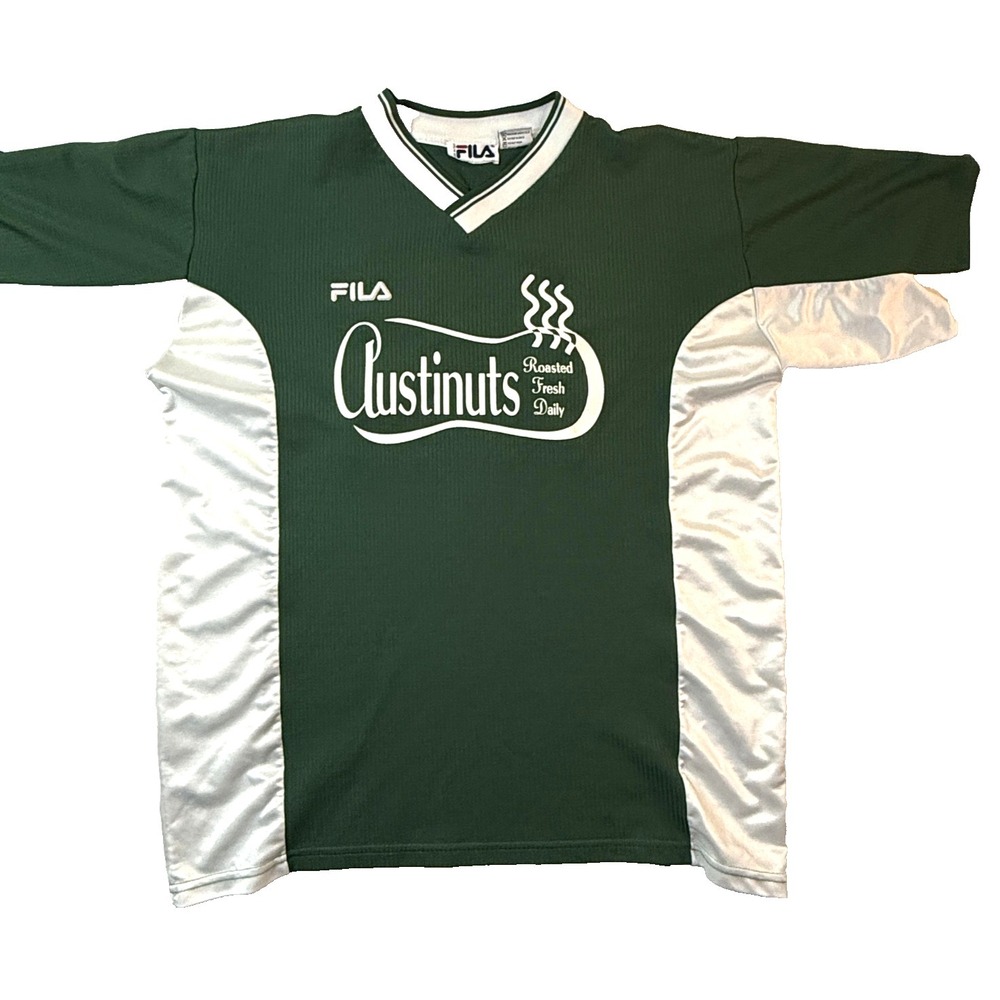 FILA Austinuts Soccer Jersey Mens M Advertising Y2K Austin Texas Made in Italy